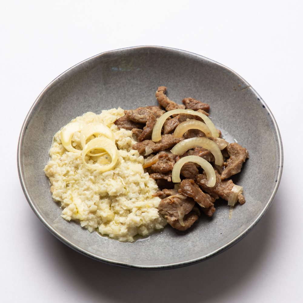 Risoto de pupunha com filé mignon