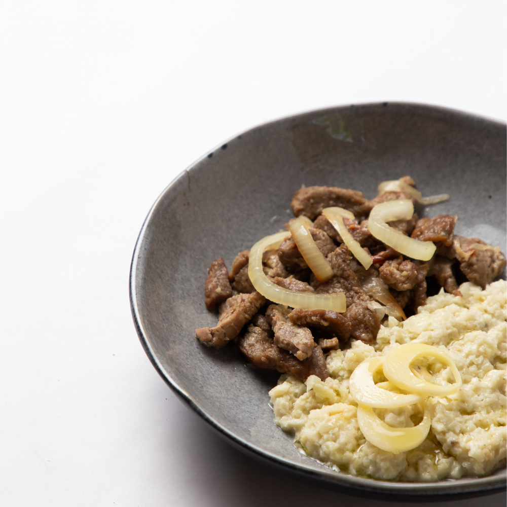 Risoto de pupunha com filé mignon