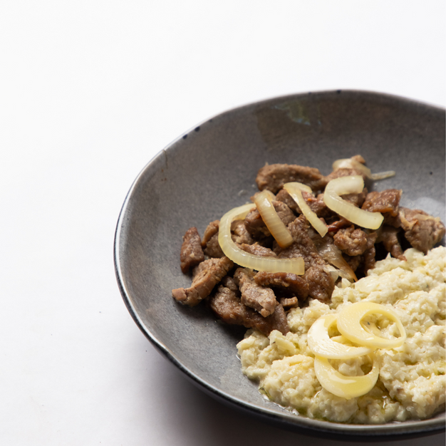 Risoto de pupunha com filé mignon